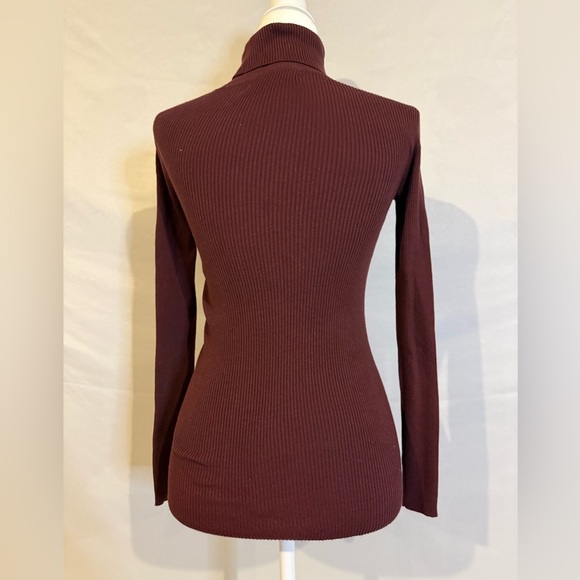 Lauren Ralph Lauren Ribbed Turtleneck Sweater, Dark Garnet, size XS - Picture 7 of 9